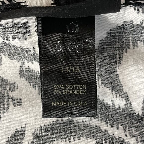 Lane Bryant SZ 14/16 Button-Up Top Floral Puff Sleeves Collared Square Neck - Picture 9 of 10